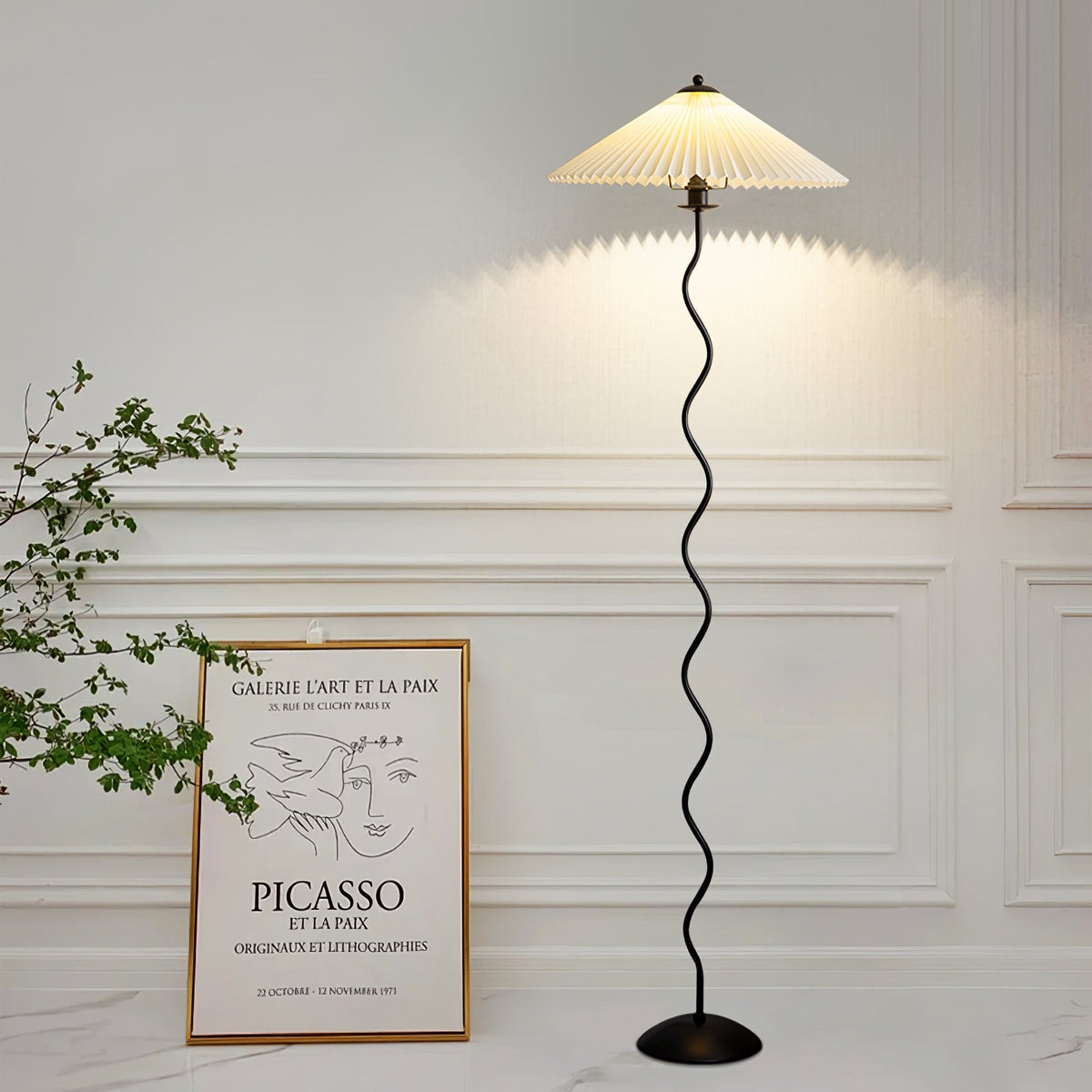 Lioraven lámpara de pie minimalista de tejido