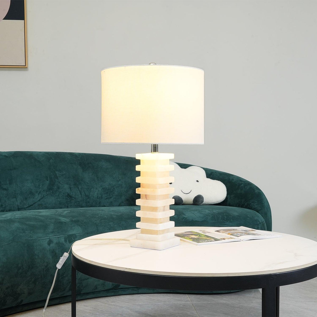 Covynen lámpara de mesa de alabastro