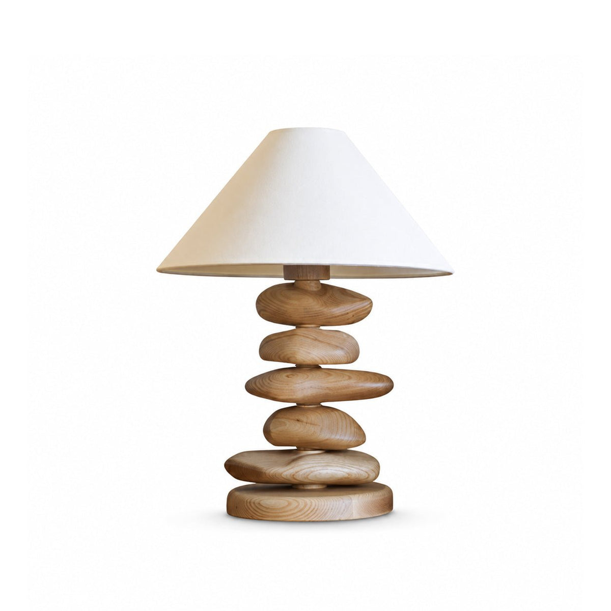 Stacked Pebble lámpara de mesa de madera