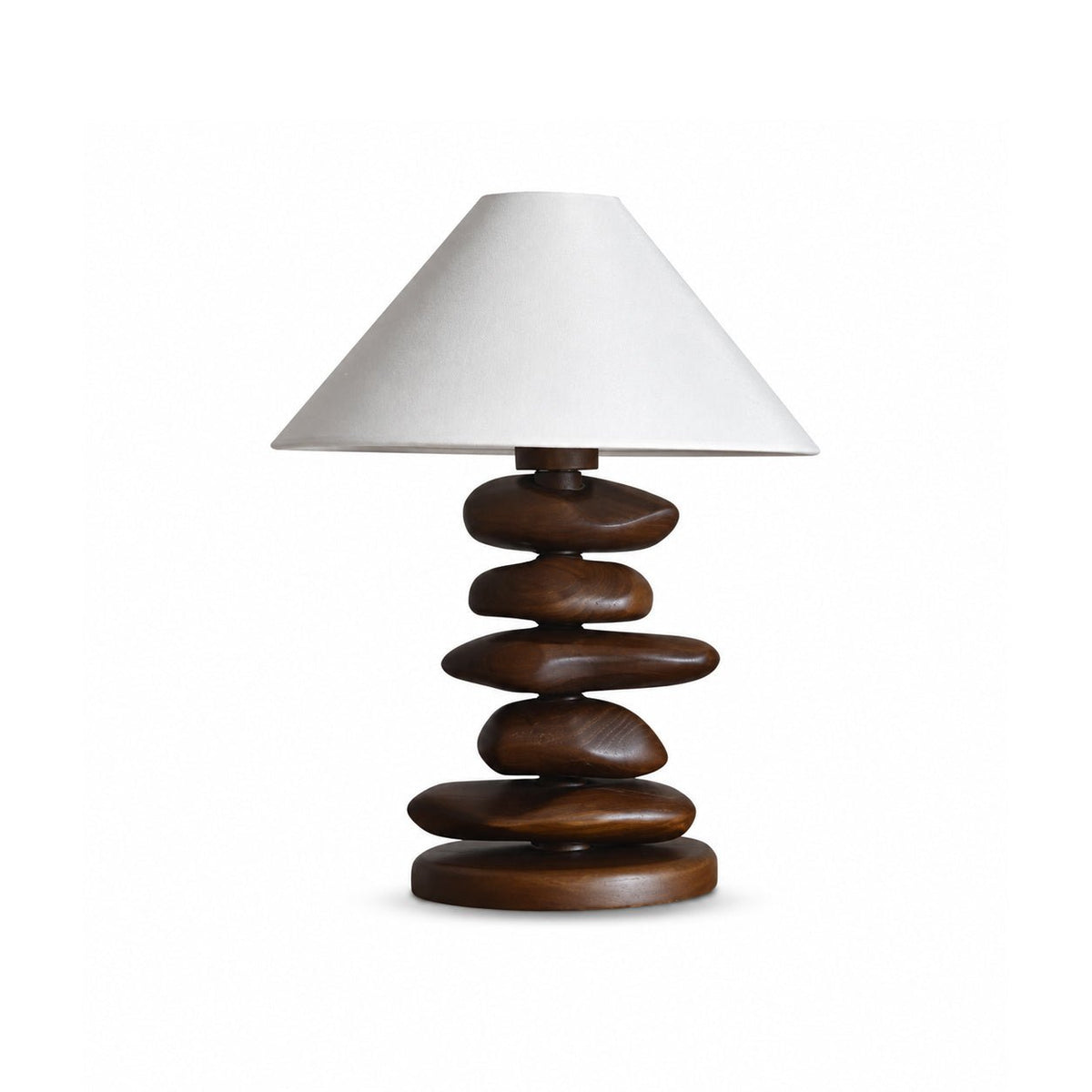 Stacked Pebble lámpara de mesa de madera