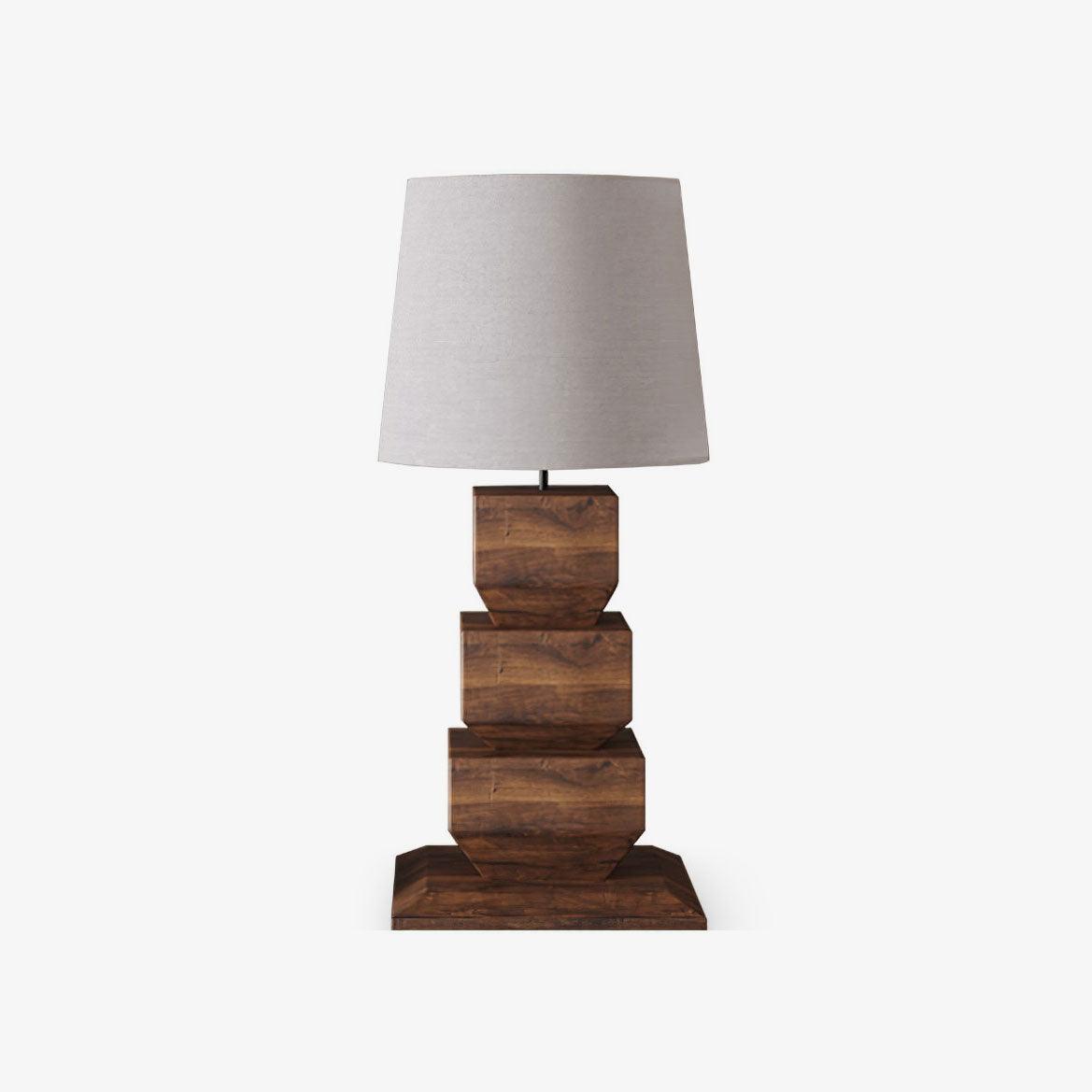 Saev lámpara de mesa apilada de madera