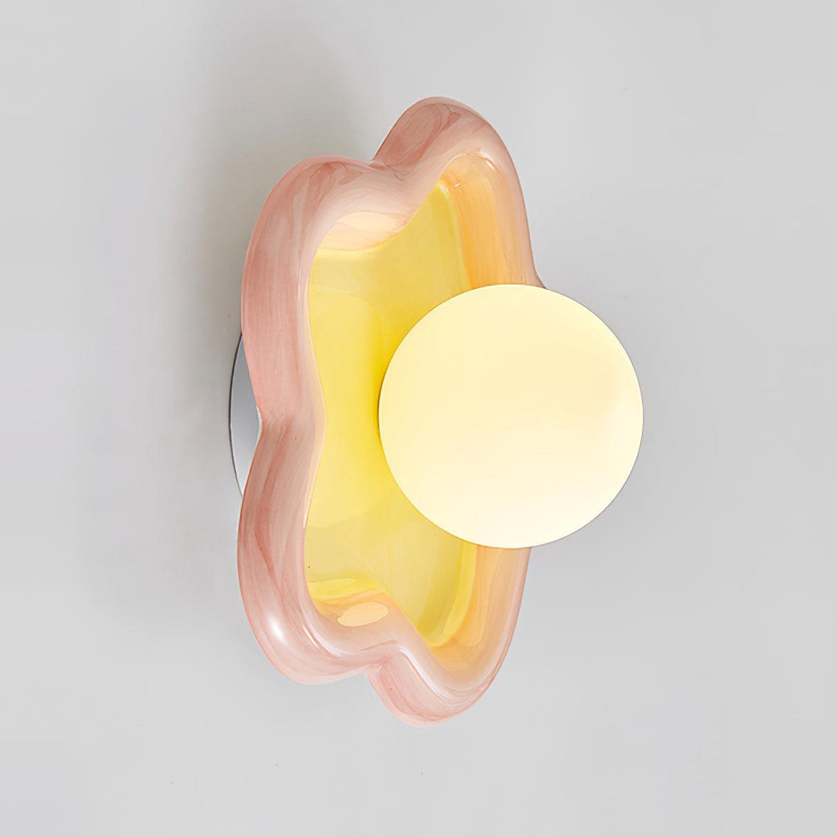 Petani aplique de pared rosa y amarillo forma flor