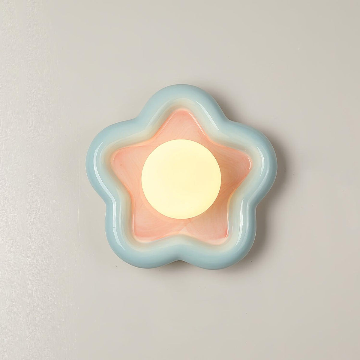 Petani aplique de pared rosa y amarillo forma flor