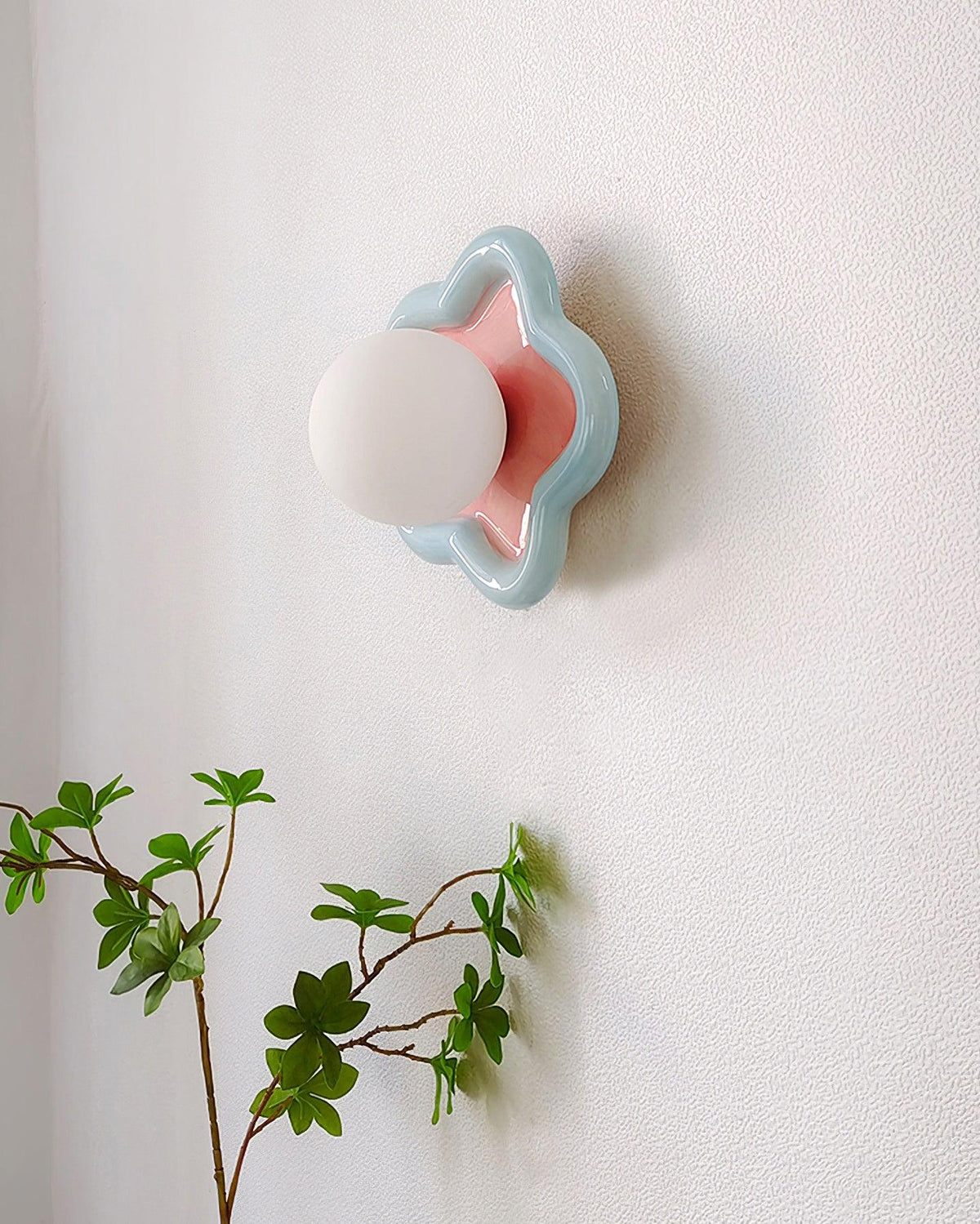 Petani aplique de pared rosa y amarillo forma flor