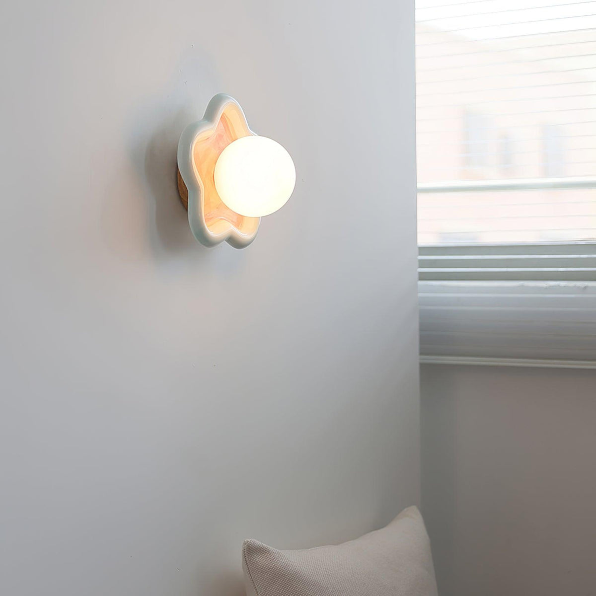 Petani aplique de pared rosa y amarillo forma flor