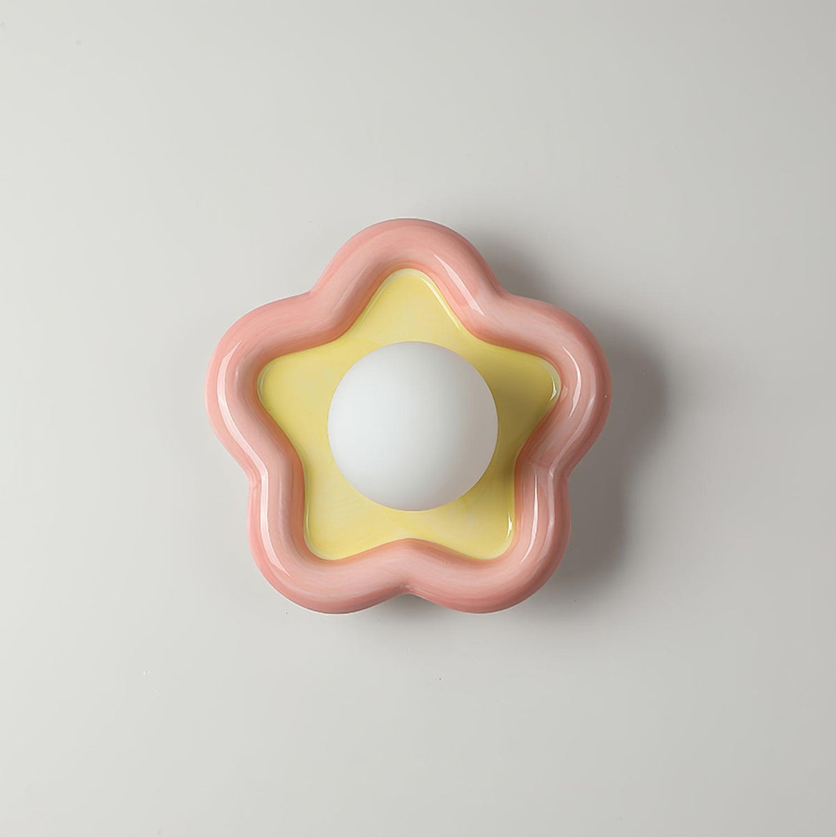 Petani aplique de pared rosa y amarillo forma flor