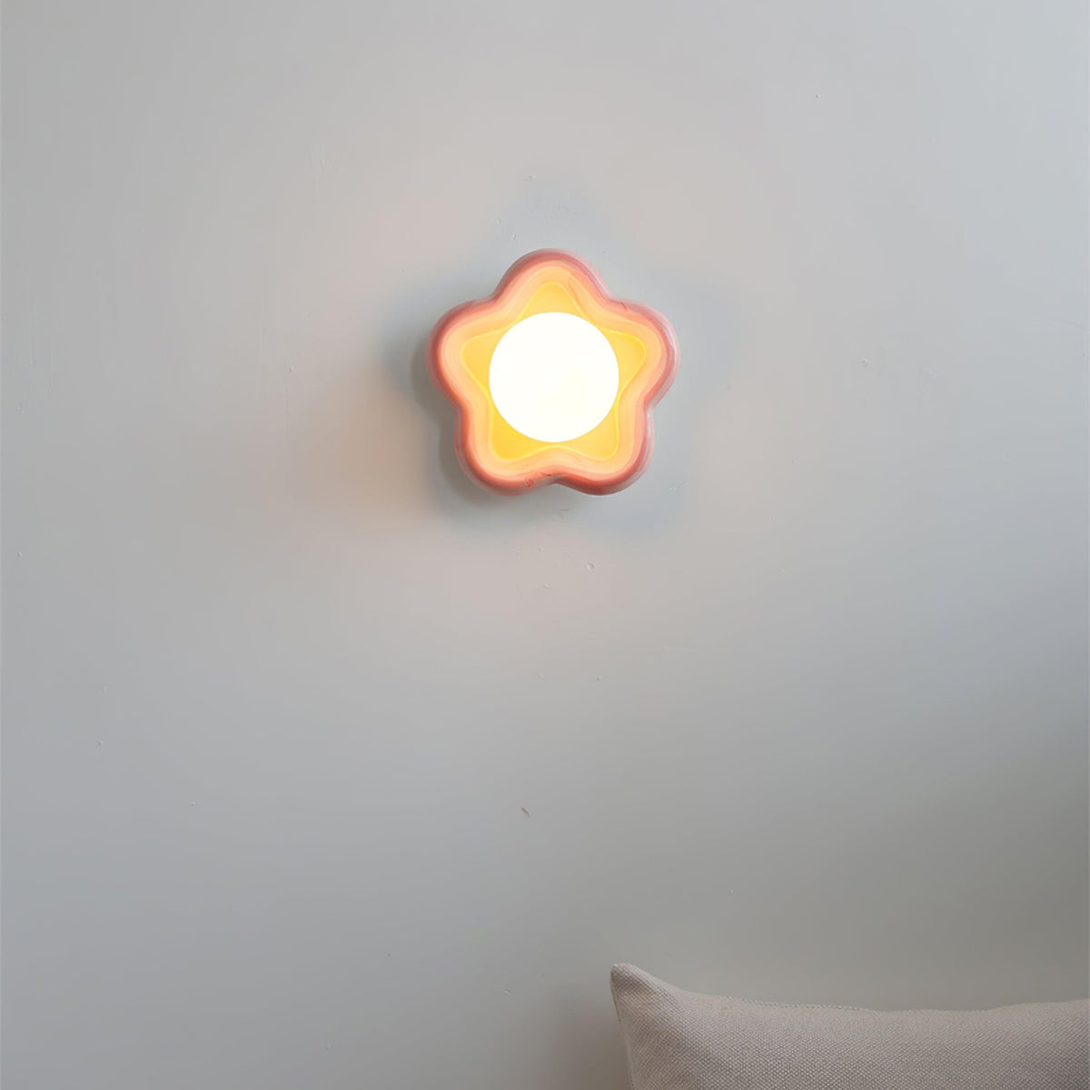 Petani aplique de pared rosa y amarillo forma flor