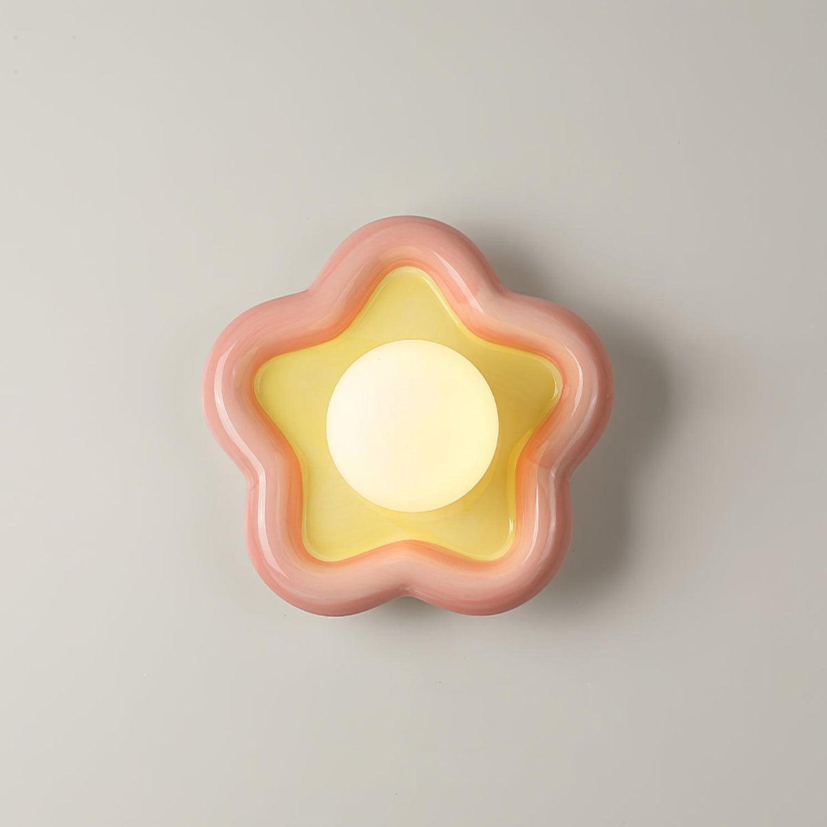 Petani aplique de pared rosa y amarillo forma flor
