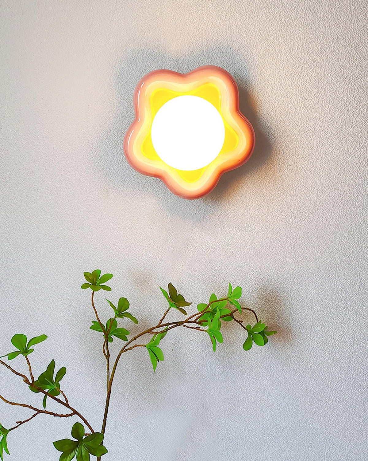 Petani aplique de pared rosa y amarillo forma flor