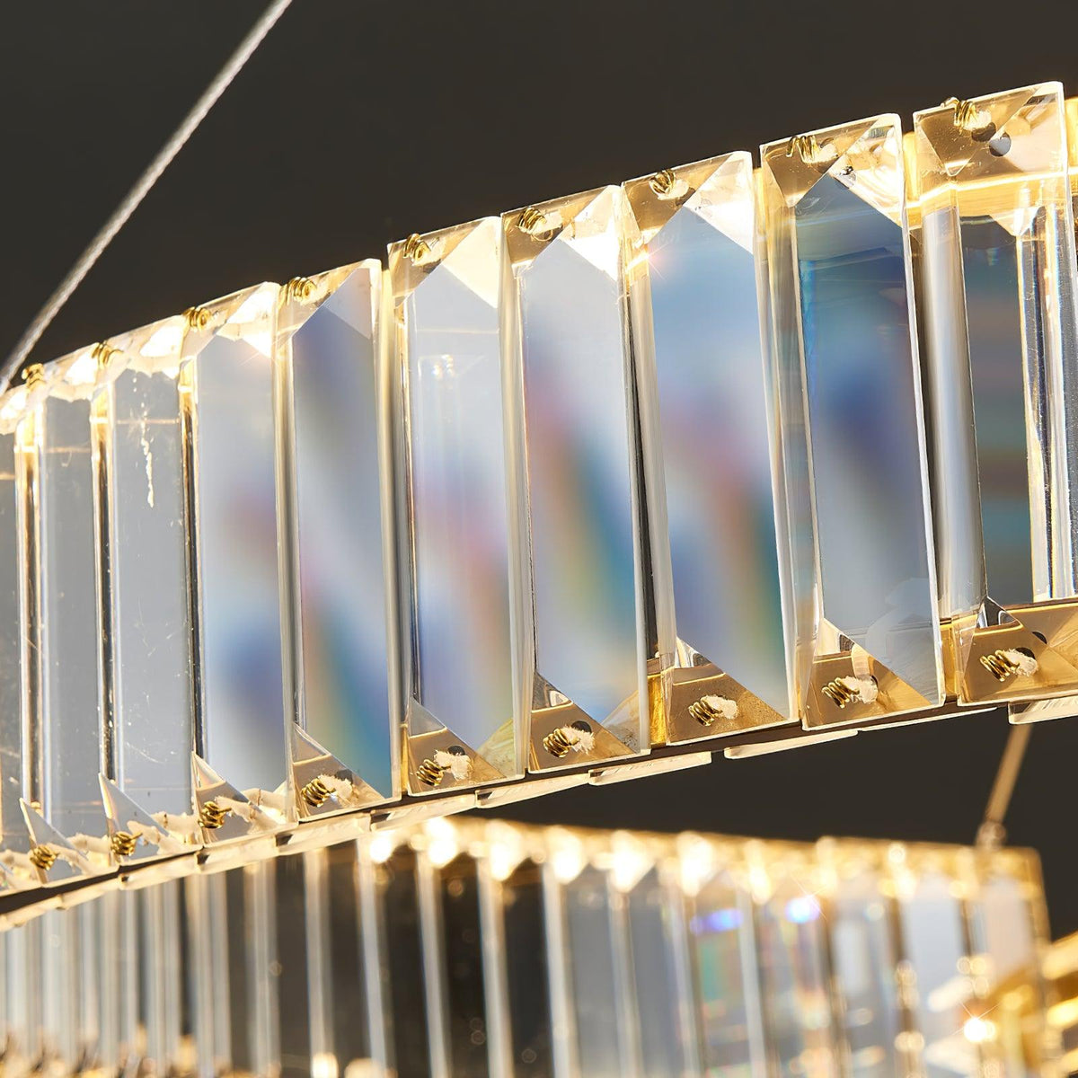Cyrerira lámpara de araña Stella LED cristal Anillo