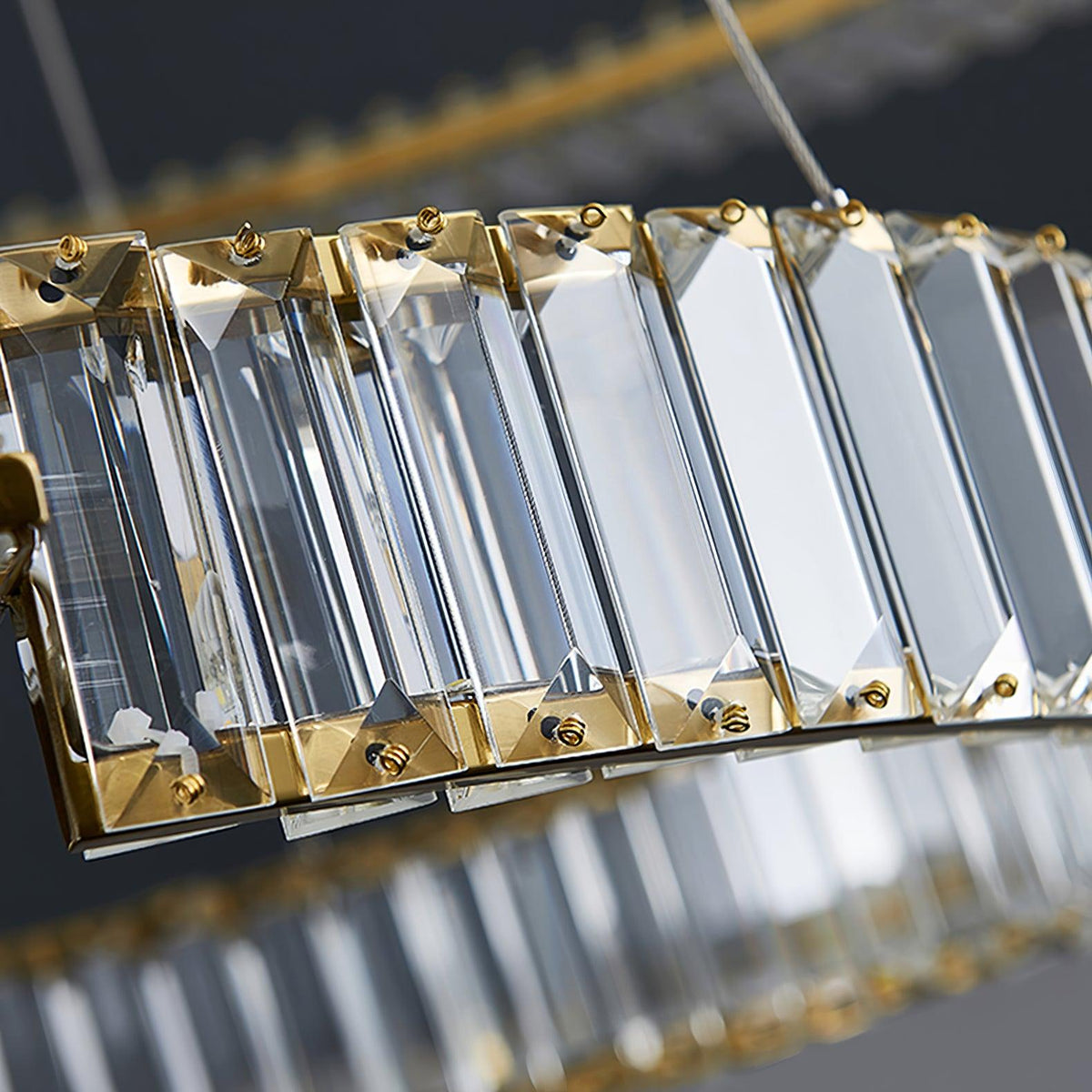 Cyrerira lámpara de araña Stella LED cristal Anillo