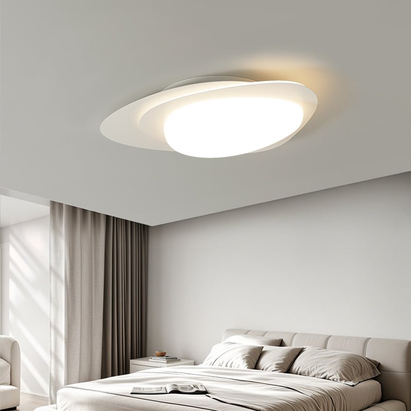 Fuji lámpara de techo de nogal ovalada con LED orgánico