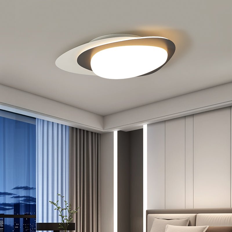 Fuji lámpara de techo de nogal ovalada con LED orgánico