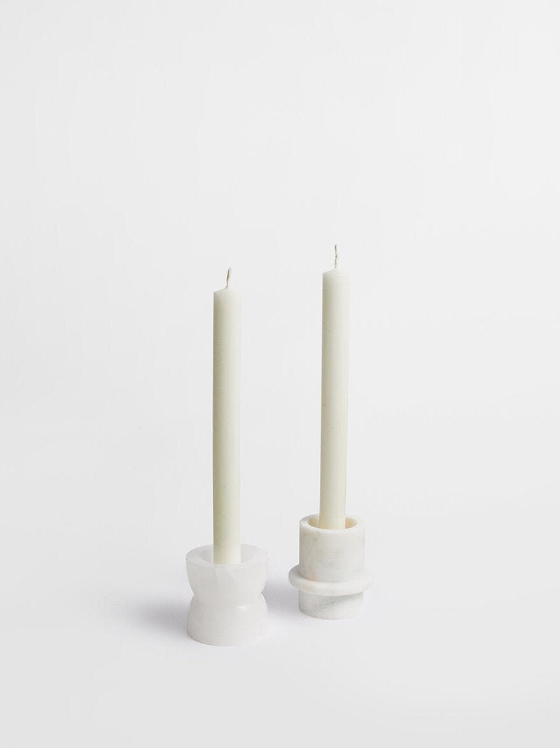 Nerinise Juego de soportes para velas de piedra