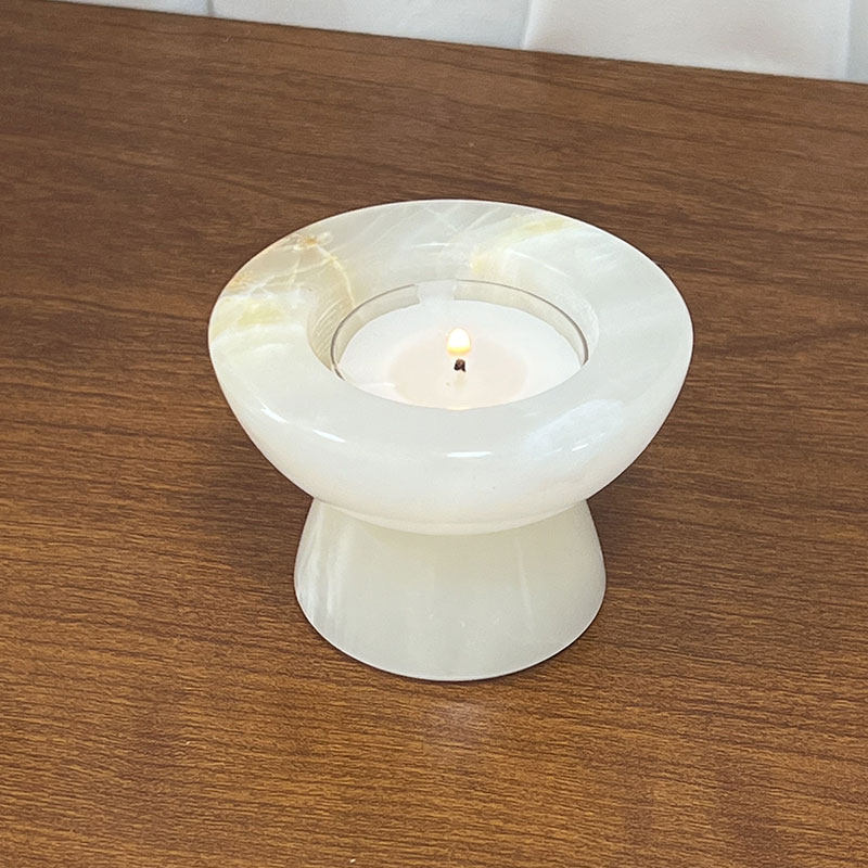 Nerinise Juego de soportes para velas de piedra