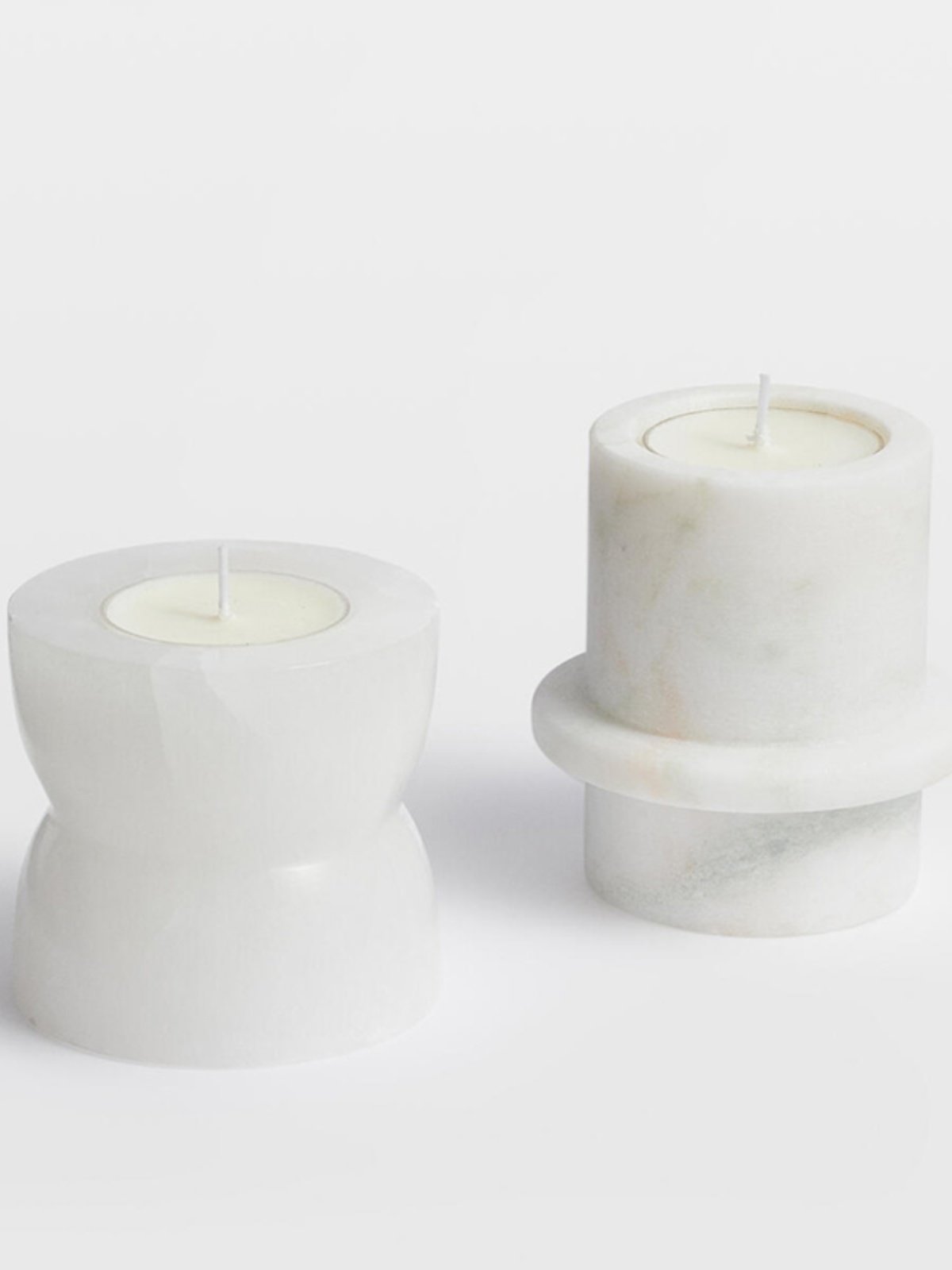 Nerinise Juego de soportes para velas de piedra