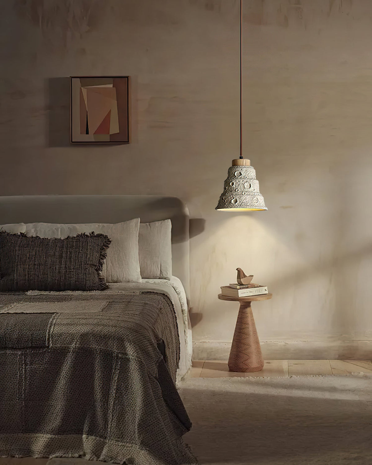 Ilphaeth lámpara colgante de madera estilo nórdico con forma de campana