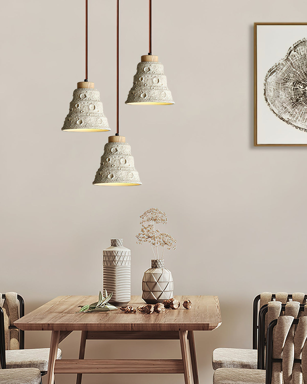 Ilphaeth lámpara colgante de madera estilo nórdico con forma de campana
