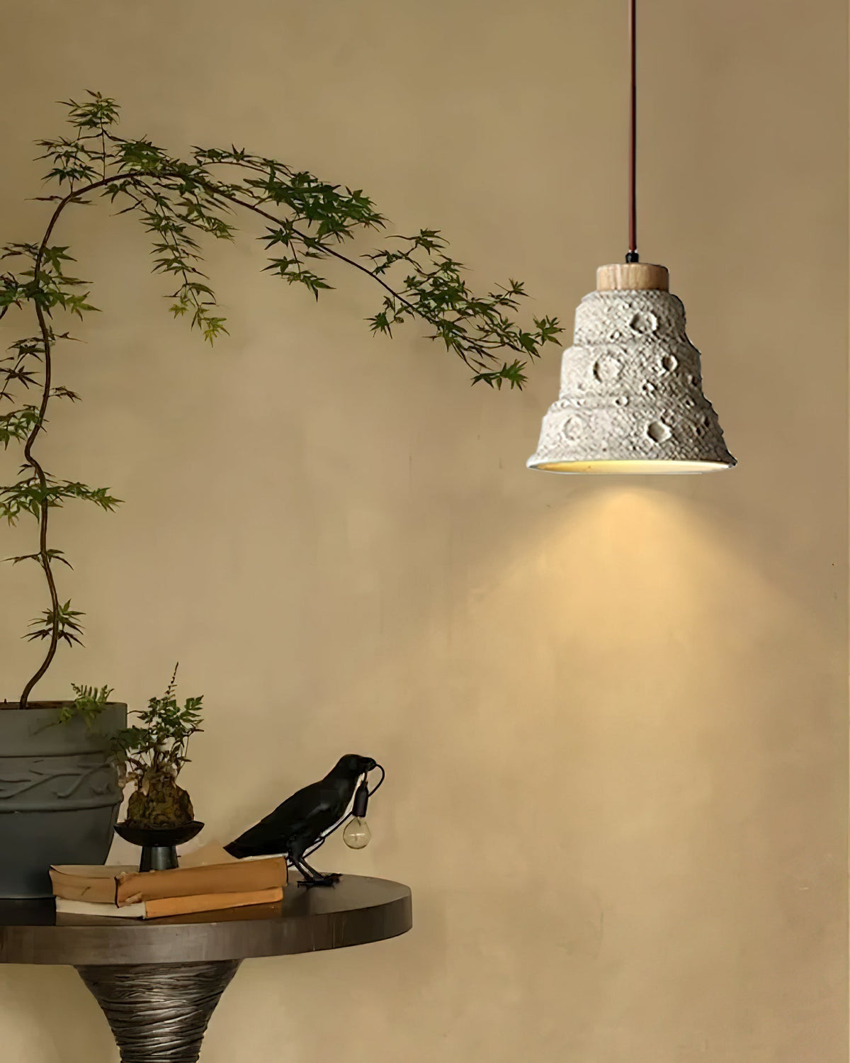 Ilphaeth lámpara colgante de madera estilo nórdico con forma de campana