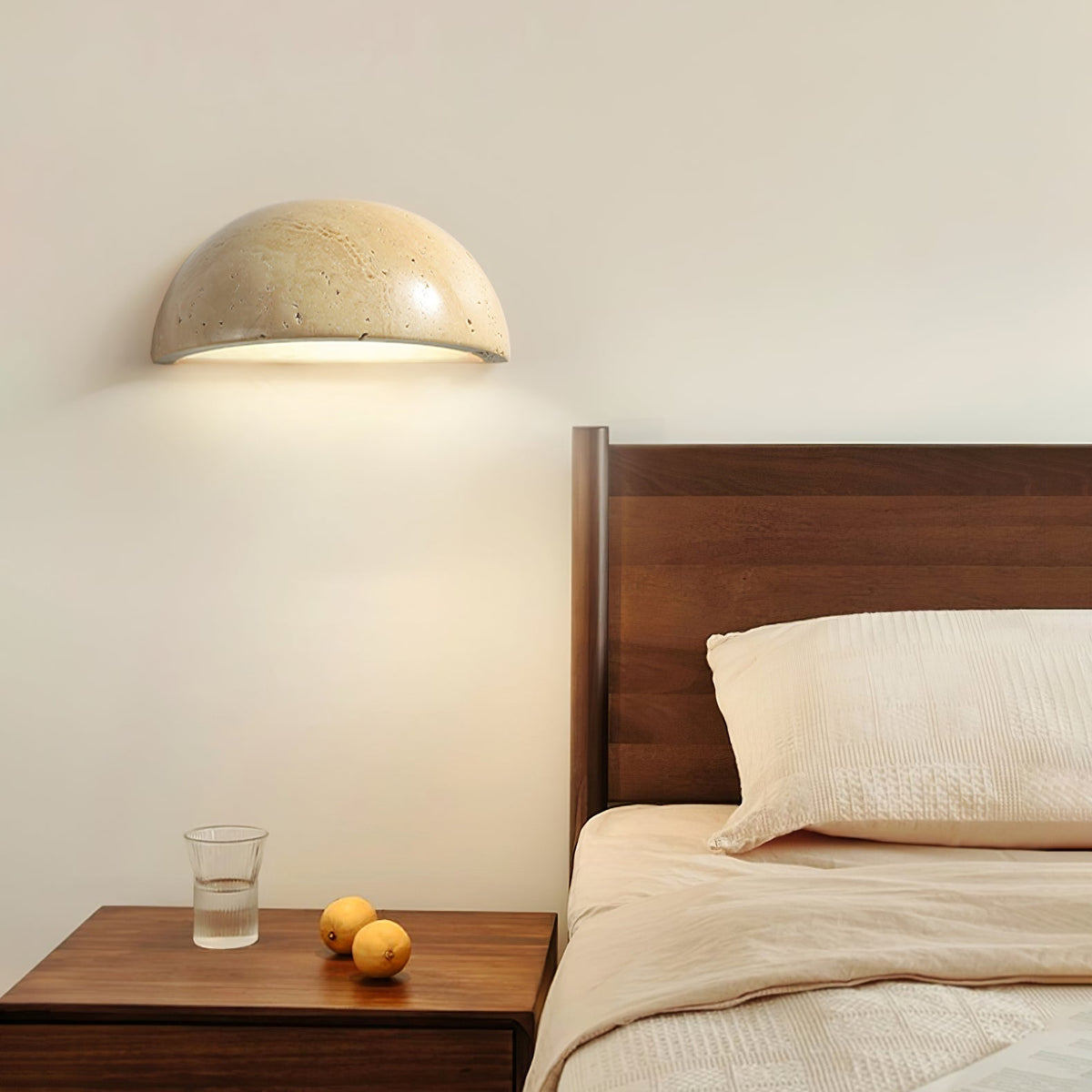 Vethayra aplique de pared medio cúpula travertino