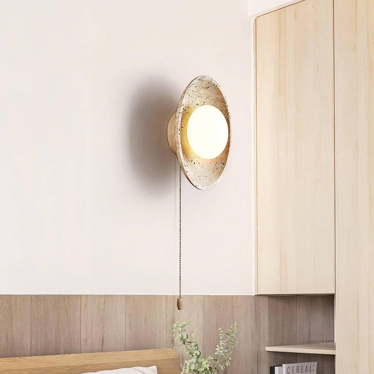 Tavik Bowl-Frame travertino aplique de pared
