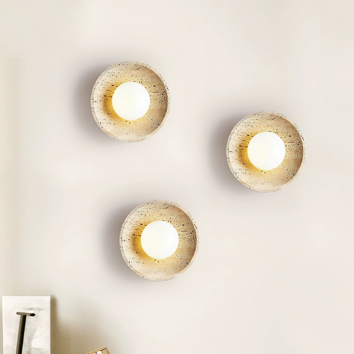 Tavik Bowl-Frame travertino aplique de pared