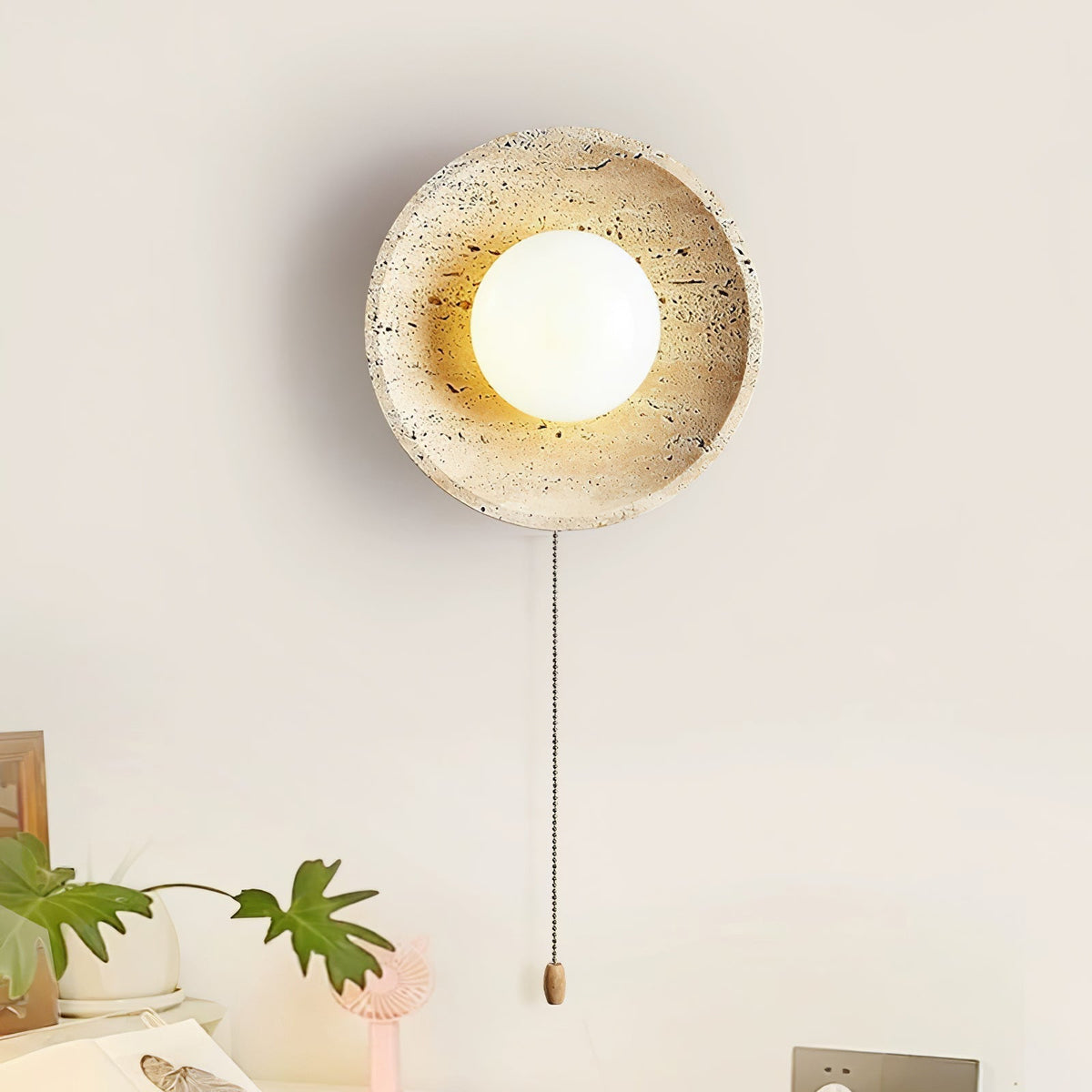 Tavik Bowl-Frame travertino aplique de pared