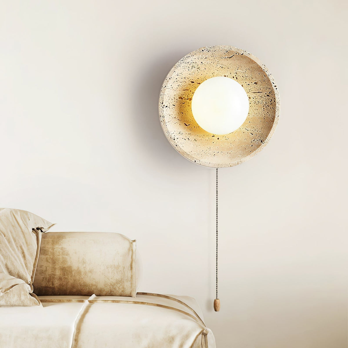 Tavik Bowl-Frame travertino aplique de pared