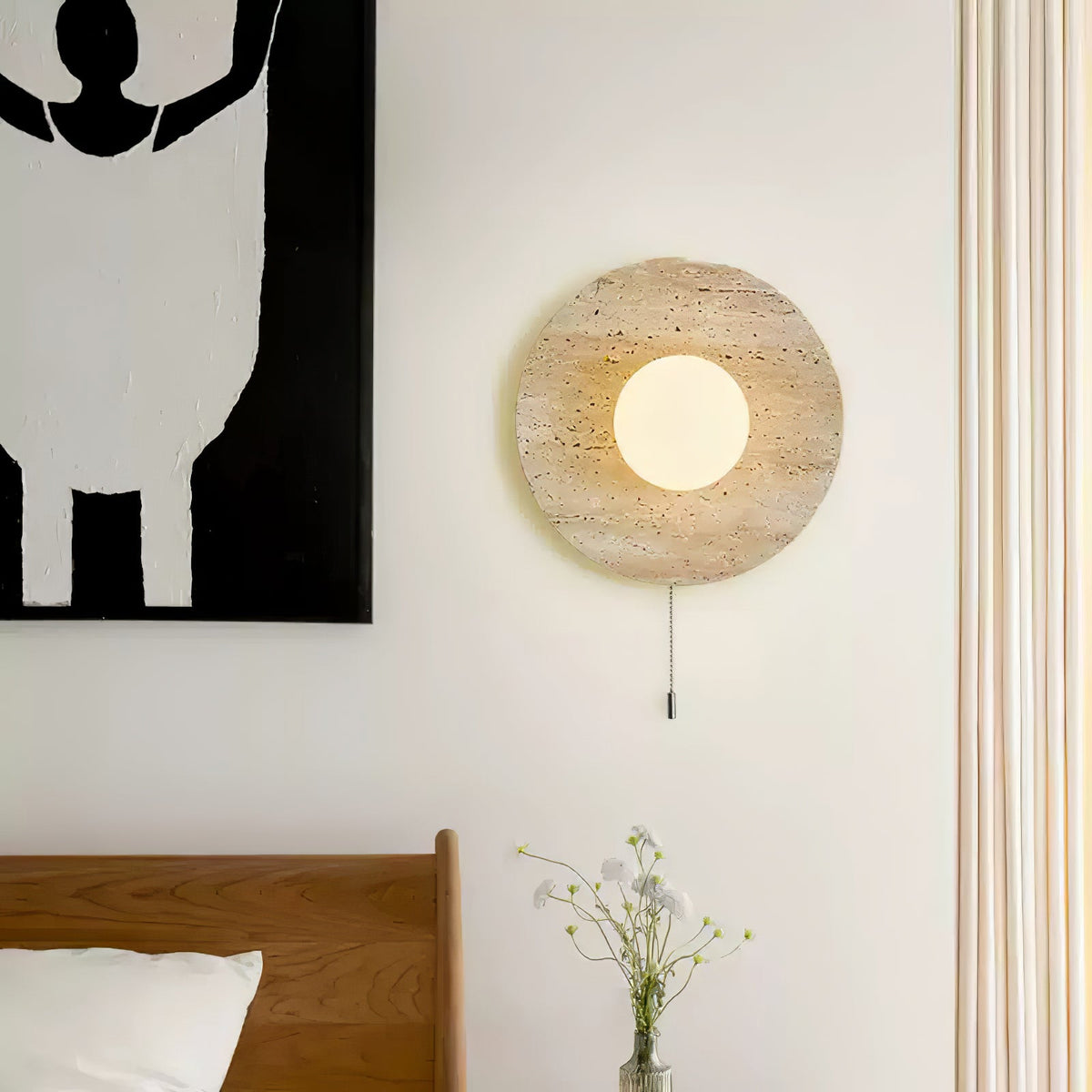 Tavik Bowl-Frame travertino aplique de pared