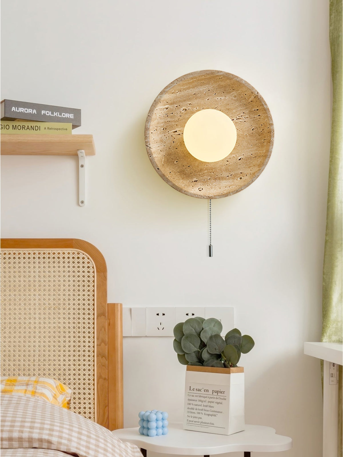 Tavik Bowl-Frame travertino aplique de pared