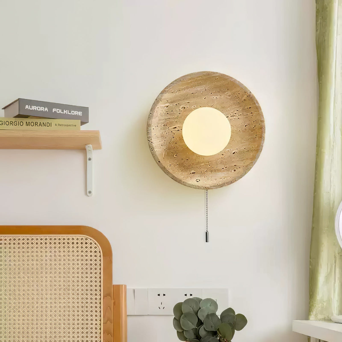Tavik Bowl-Frame travertino aplique de pared