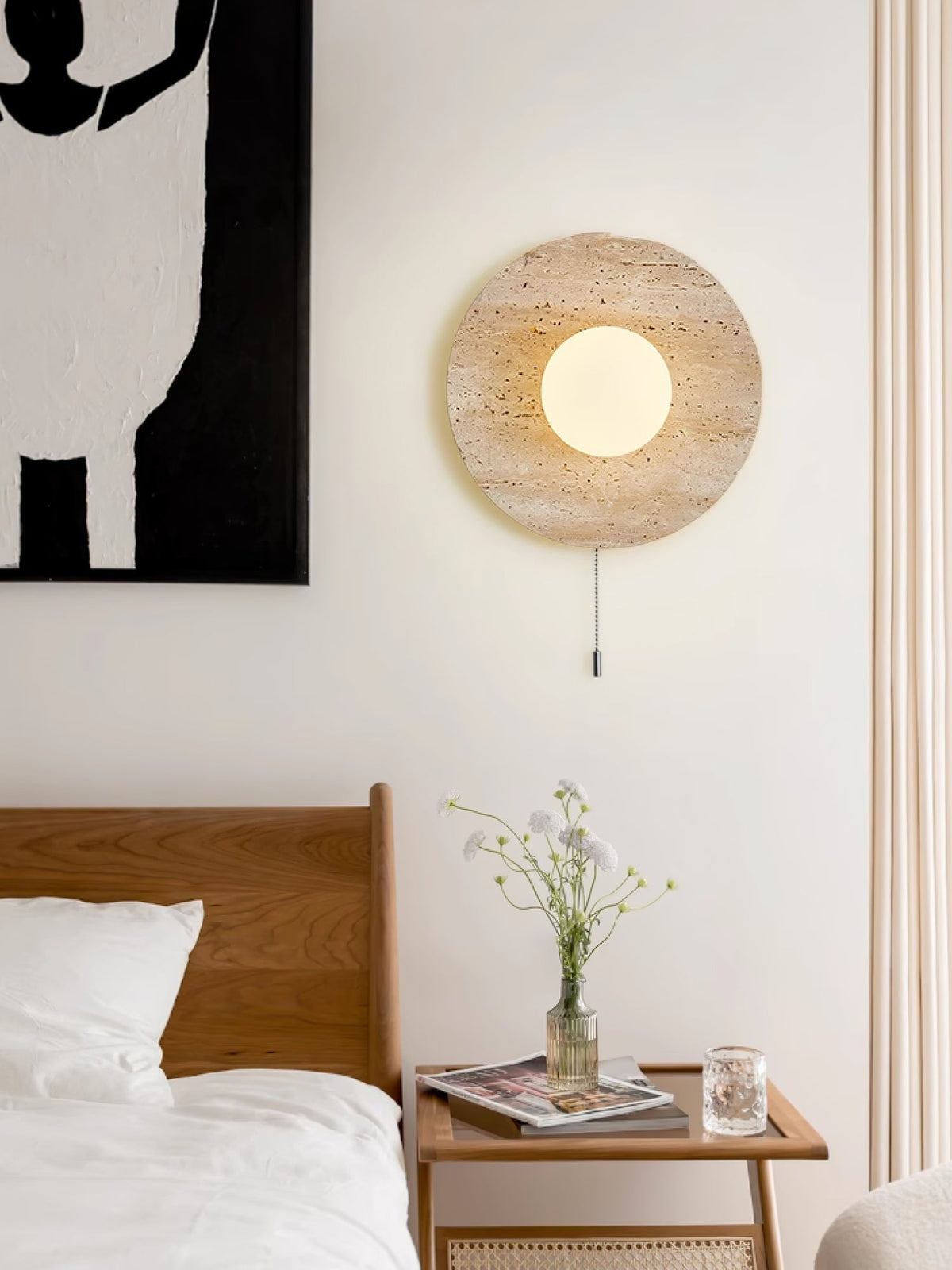 Tavik Bowl-Frame travertino aplique de pared