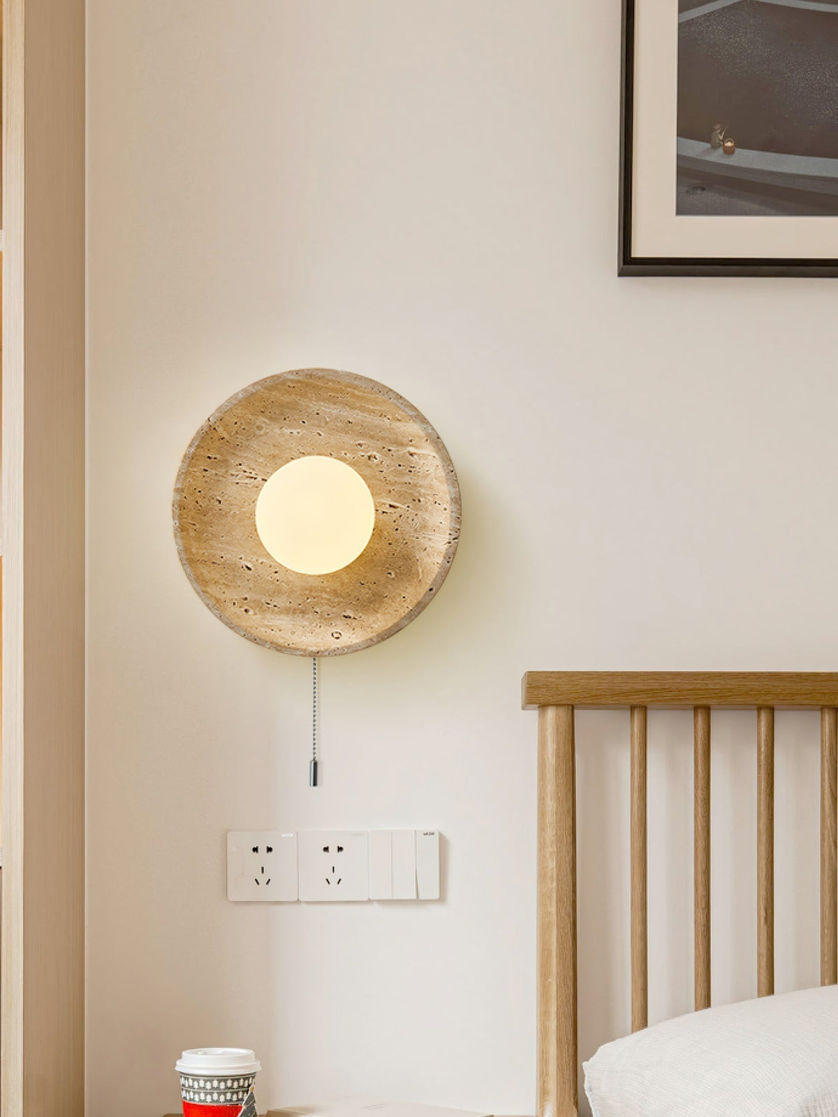 Tavik Bowl-Frame travertino aplique de pared