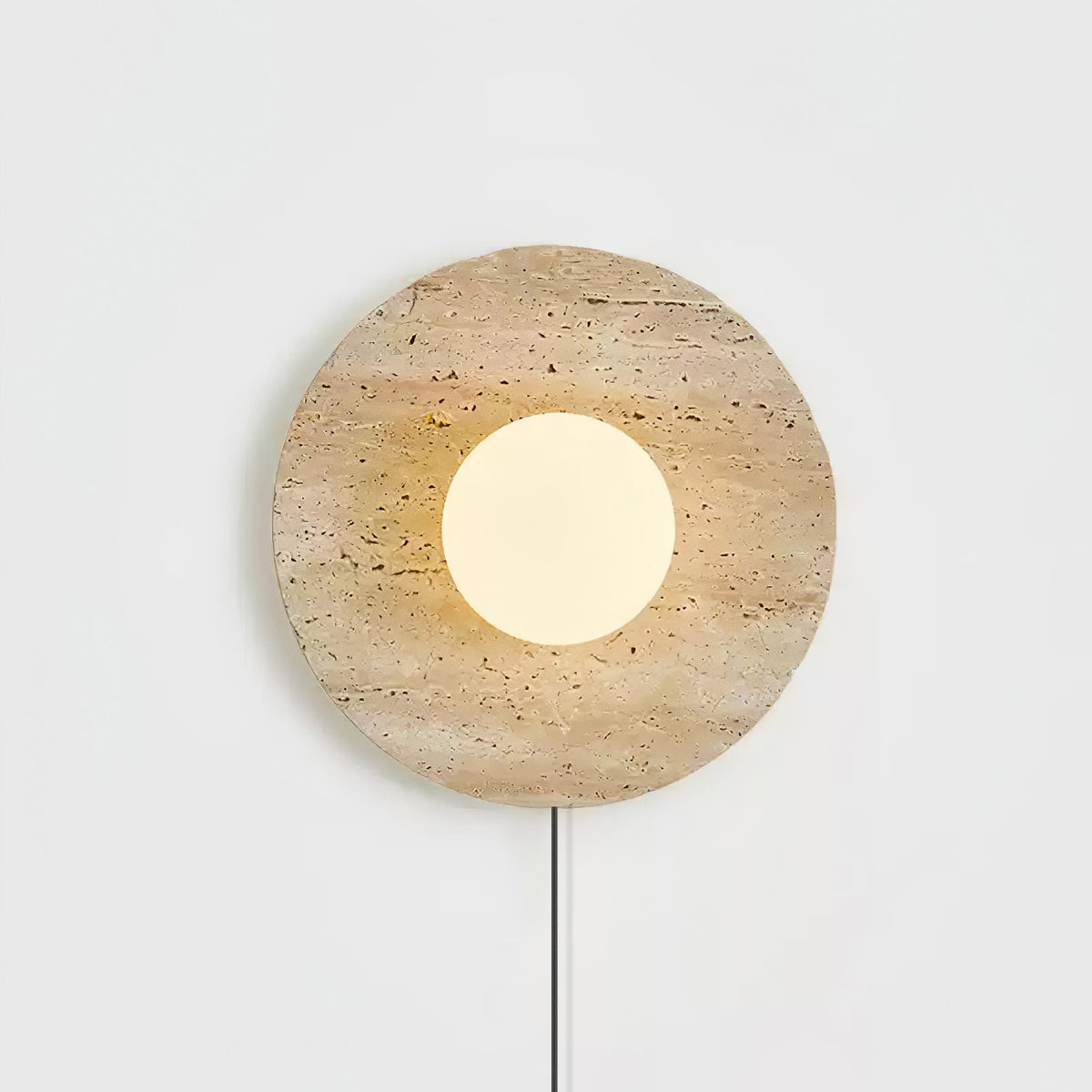 Hylso aplique de pared con pantalla de travertino