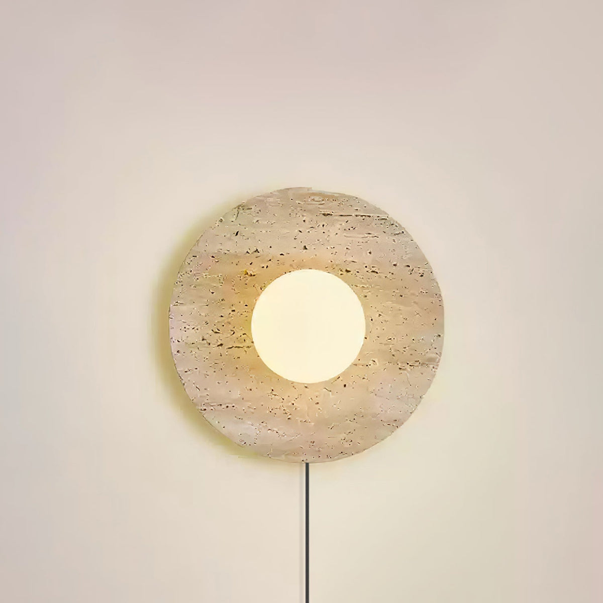 Hylso aplique de pared con pantalla de travertino