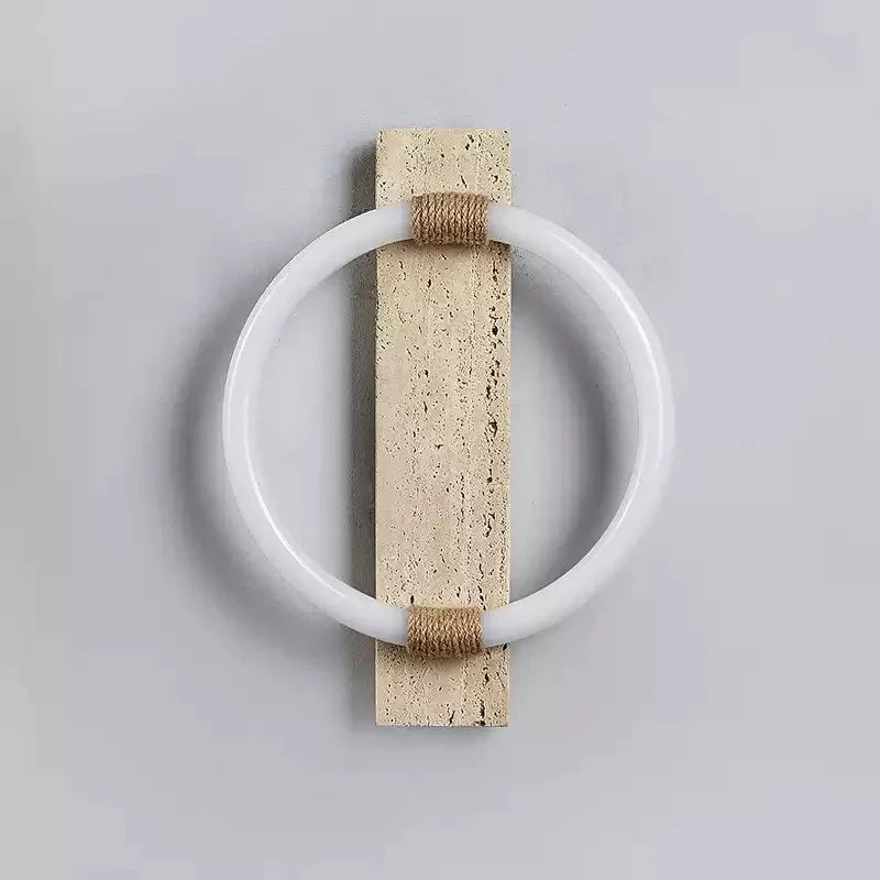 Elmaryra aplique de pared anillado de travertino / lámpara de techo