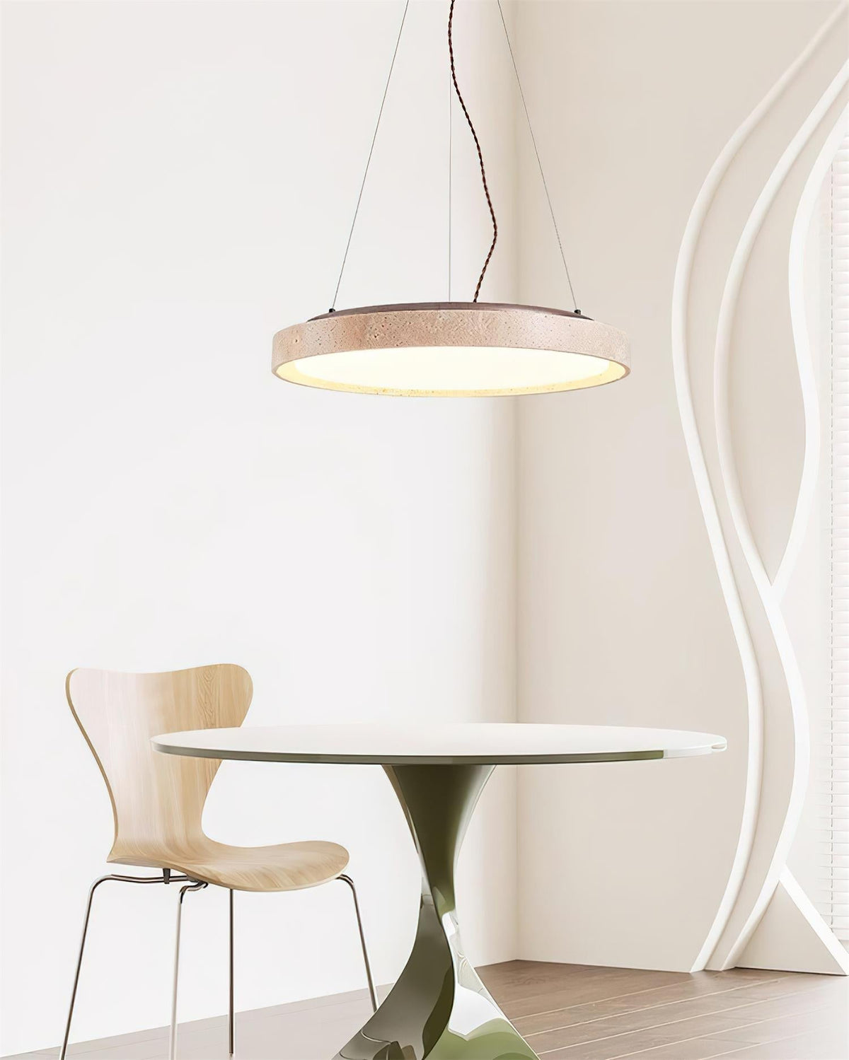 Tavaneria lámpara colgante anillo de travertino