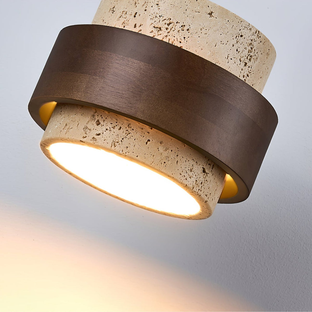 Perra lámpara de techo Layered Ring de travertino