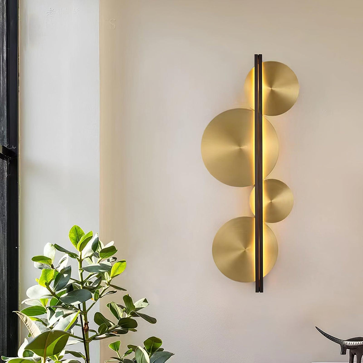 Oriivise aplique de pared dorado circular escultórico