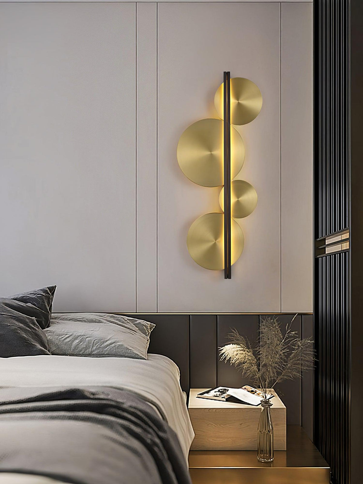Oriivise aplique de pared dorado circular escultórico