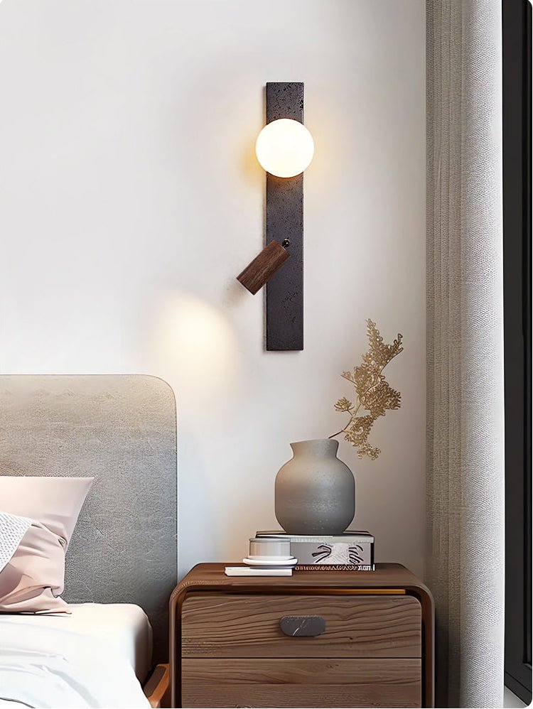 Nirv aplique de pared negro travertino moderno