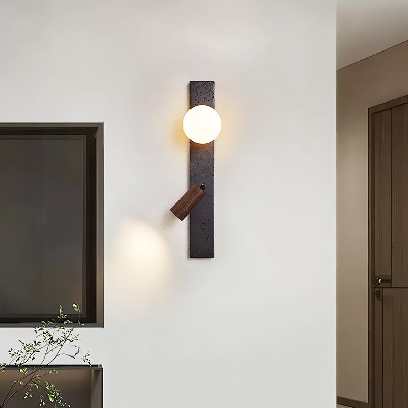 Nirv aplique de pared negro travertino moderno