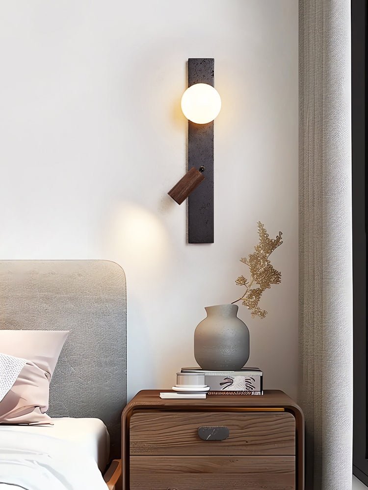 Nirv aplique de pared negro travertino moderno