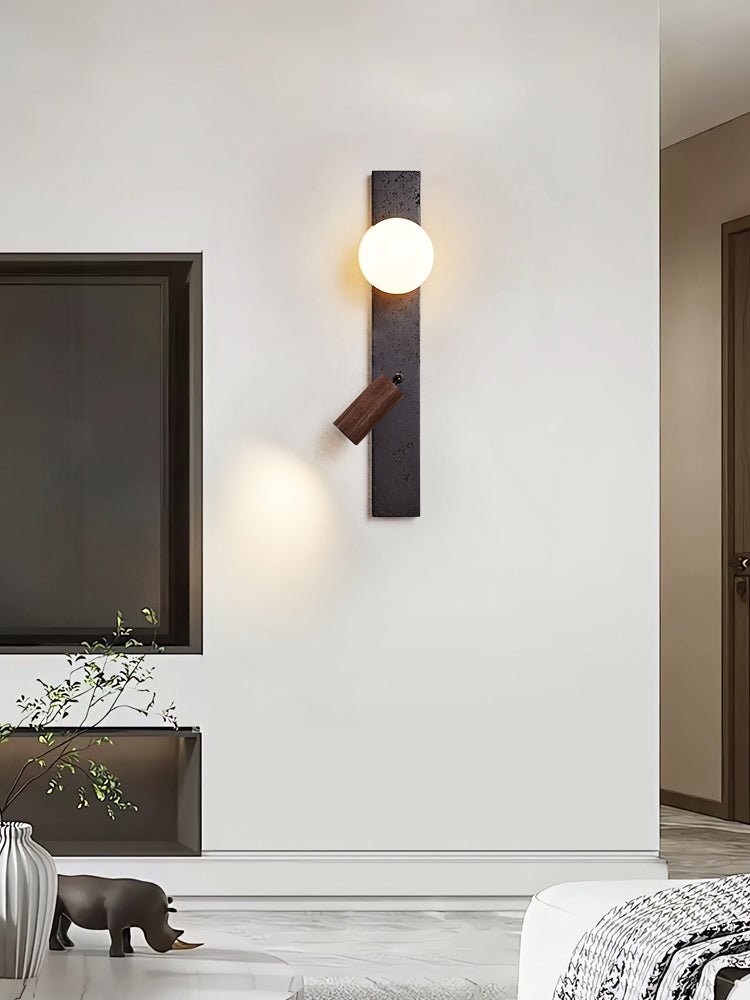 Nirv aplique de pared negro travertino moderno