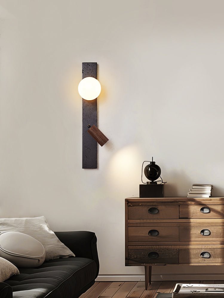 Nirv aplique de pared negro travertino moderno