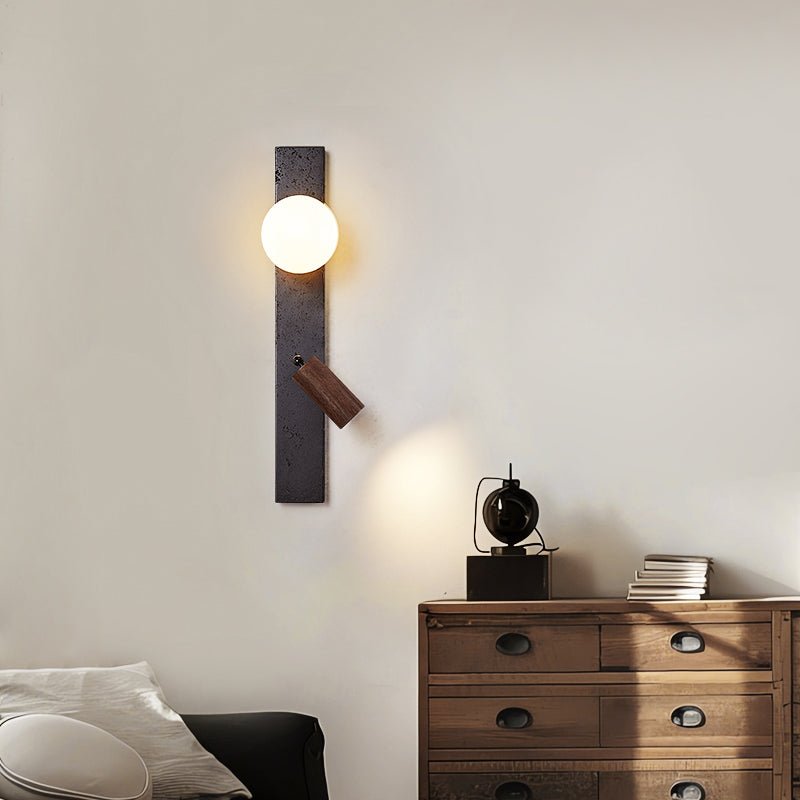Nirv aplique de pared negro travertino moderno