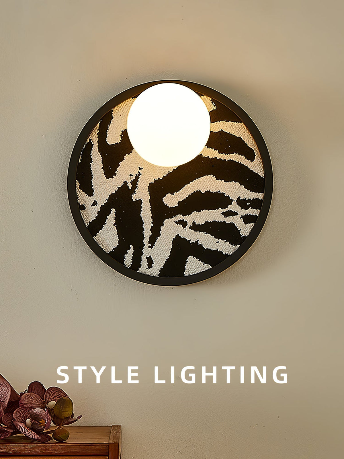Sytala aplique de pared Premium nórdico con arte Orbital en tejido