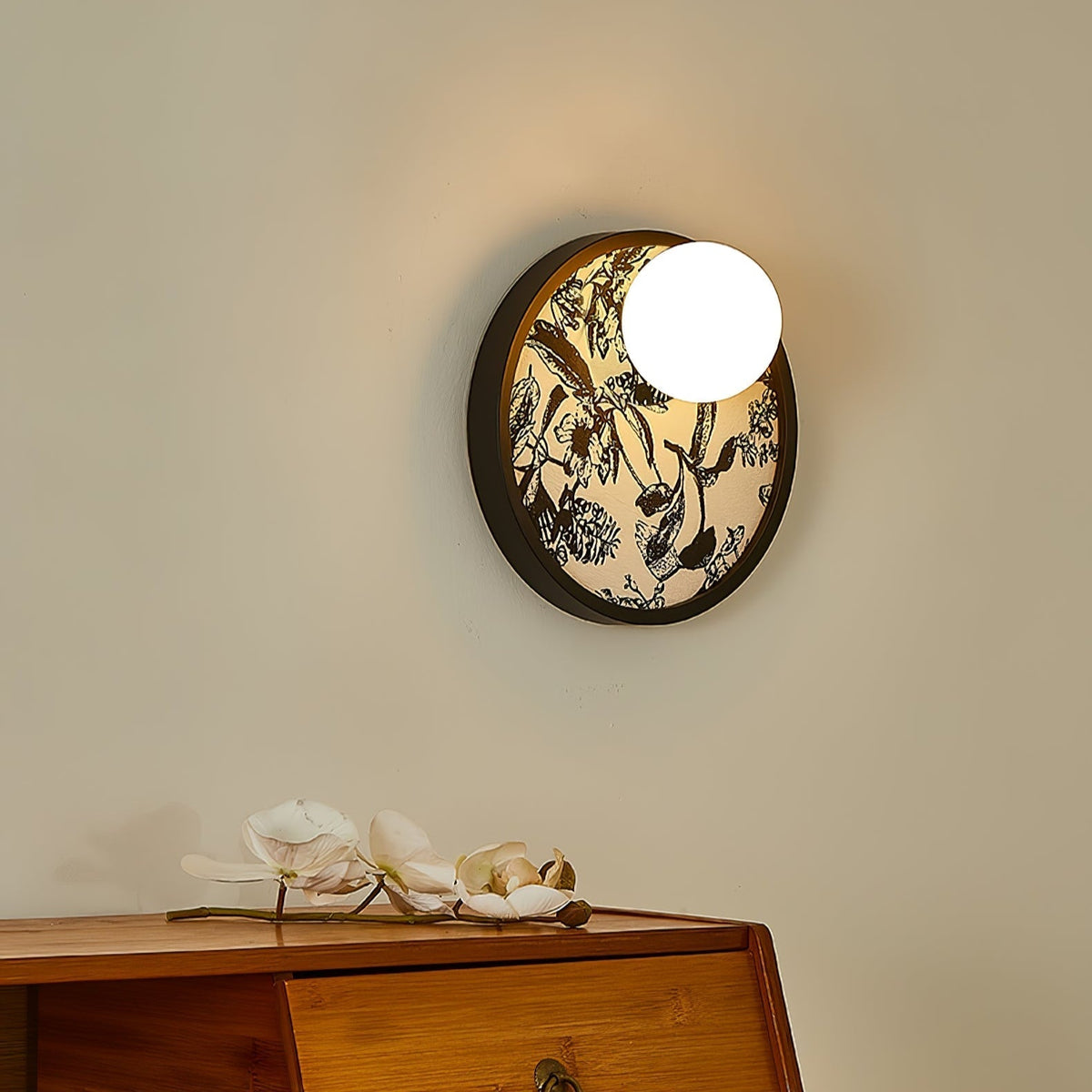 Sytala aplique de pared Premium nórdico con arte Orbital en tejido