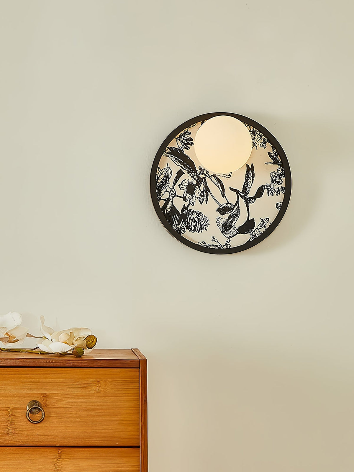 Sytala aplique de pared Premium nórdico con arte Orbital en tejido
