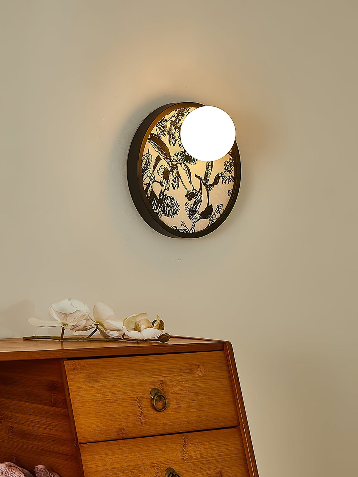 Sytala aplique de pared Premium nórdico con arte Orbital en tejido